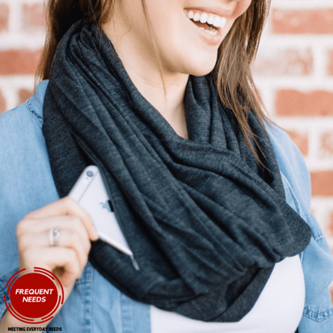 CozySafe™ - Hidden Pocket Scarf for Warmth & Security