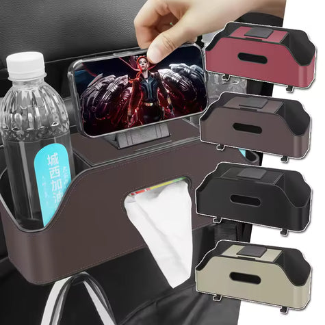 AutoOrganizer™ Car Seat Back Storage Box – Cup Holder & Tissue Organizer