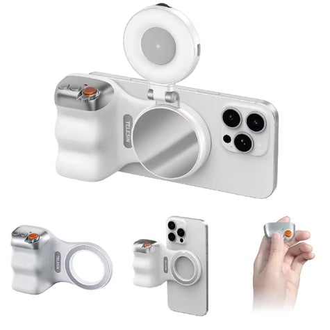 Magnetic Phone Camera Grip with Selfie Light & Remote