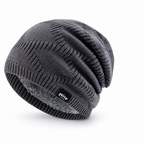 Fleece-Lined Winter Beanie Knit Hat 55 60 cm