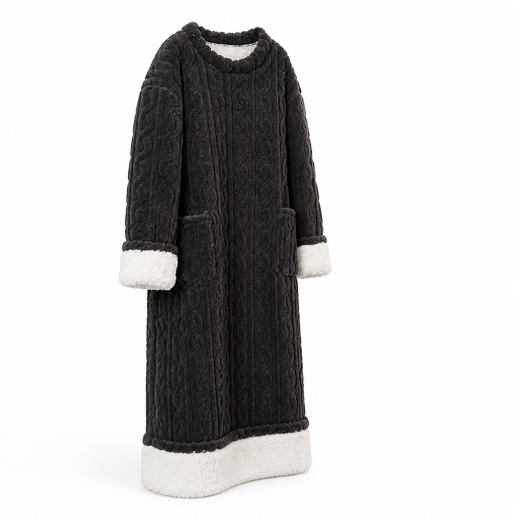 Women's Fleece Blanket Dress With Front Pockets