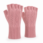Fingerless Knit Gloves With Wrist Warmers