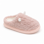 Pair of unisex plush slippers with cushioned memory foam insoles