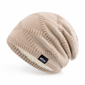 Fleece-Lined Winter Beanie Knit Hat 55 60 cm