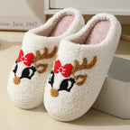 Christmas Santa Slippers Warm Fuzzy House Shoes