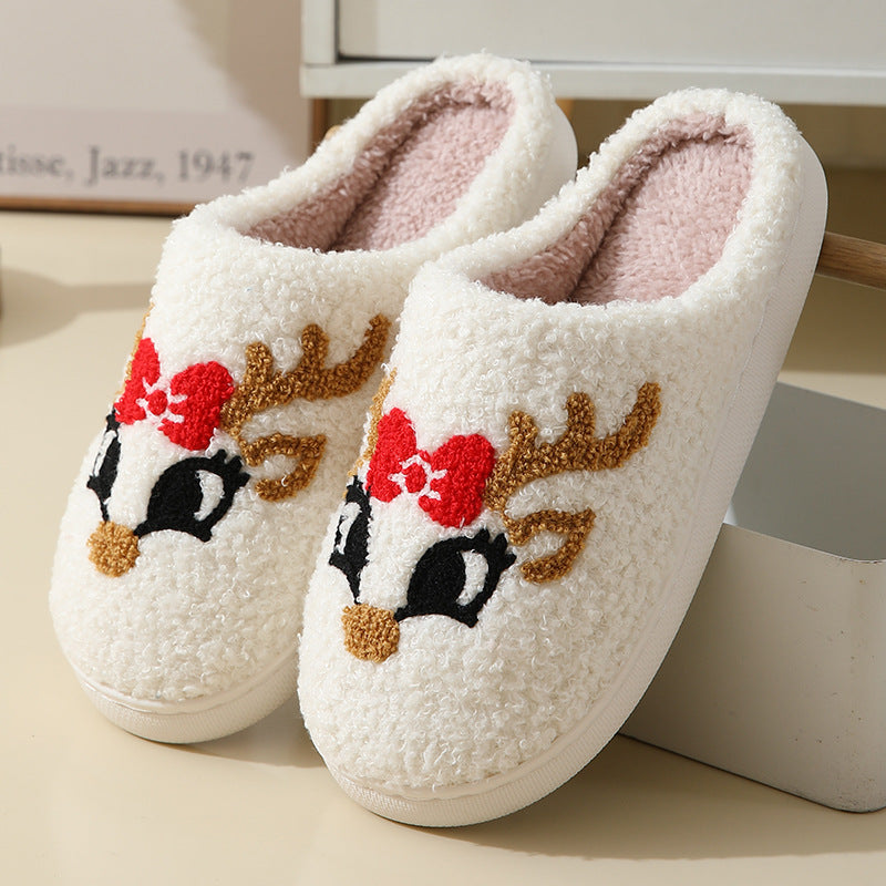 Christmas Santa Slippers Warm Fuzzy House Shoes