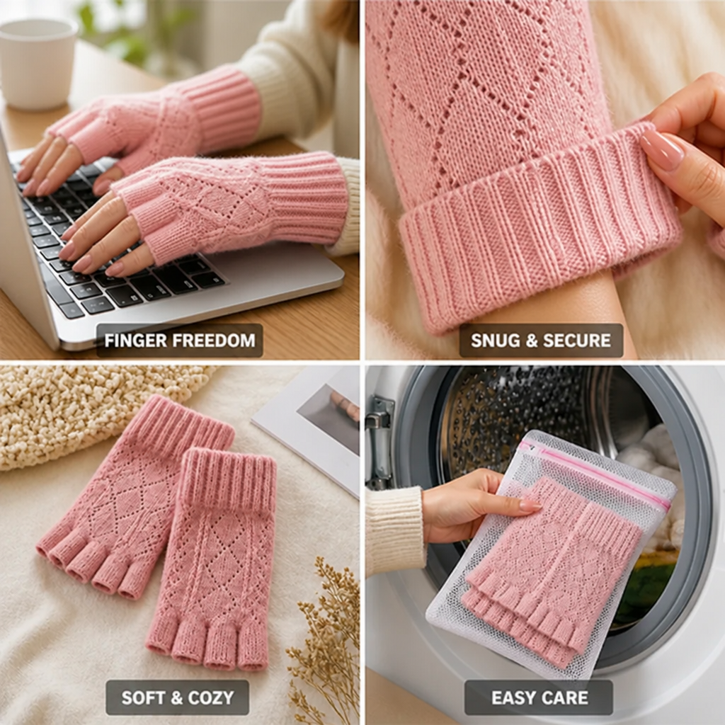 Fingerless gloves designed to keep wrists and palms warm