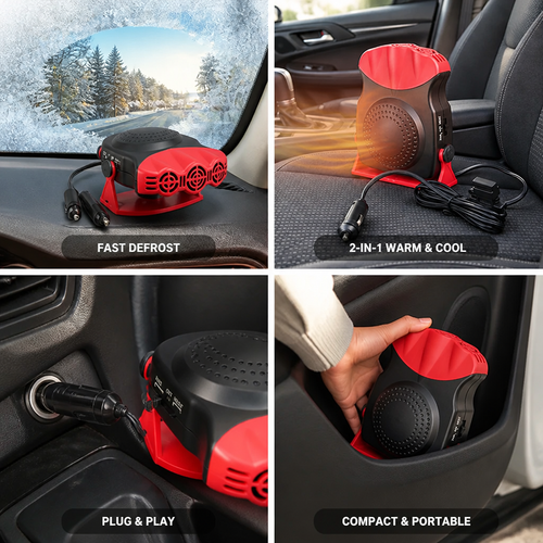 Portable 12V car heater and defroster fan with air vents