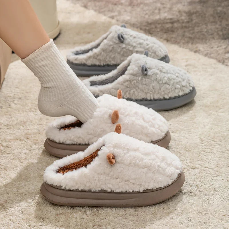 Memory foam slippers shown from above with soft footbeds