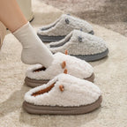 Memory foam slippers shown from above with soft footbeds