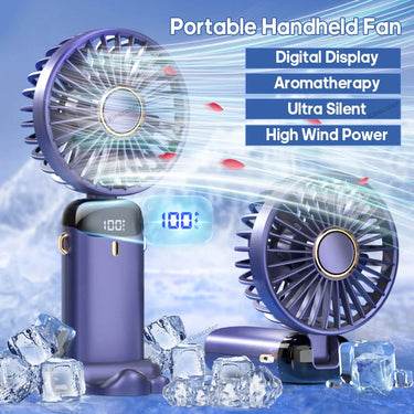 3-in-1 Personal Fan | Power Bank & LED Display | Up to 7h Runtime | Neck/Handheld/Desktop