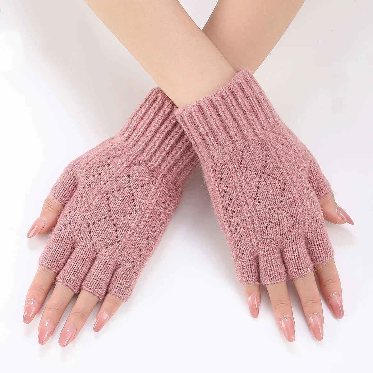 Soft knit fingerless gloves for commuting and everyday wear