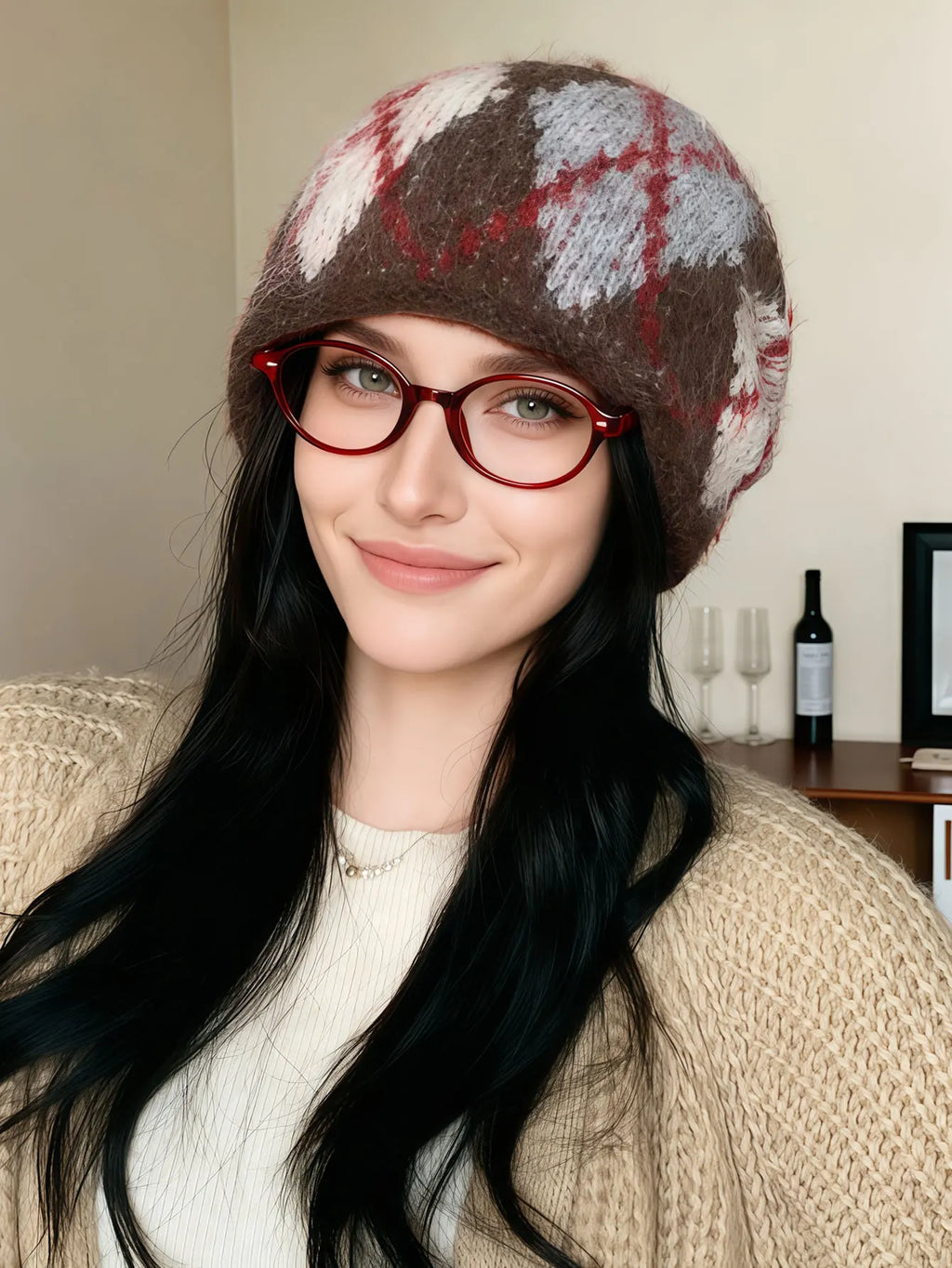 Knit earflap beanie displayed to highlight its cozy winter style