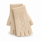 Fingerless Knit Gloves With Wrist Warmers