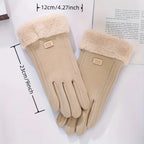 Women's cold-weather gloves shown with touchscreen-ready fingertips