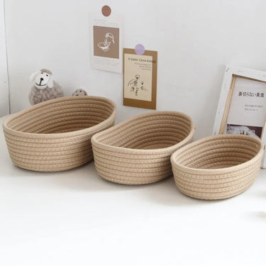 Woven Storage Basket | Cotton Rope Nordic Style | Small, Medium & Large | Space-Saving