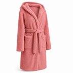 Women's Hooded Fleece Bathrobe Knee-Length
