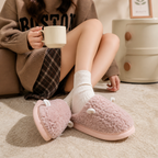 Women's slip-on slippers with a non-slip sole for home
