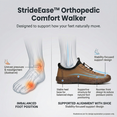 StrideEase™ - Orthopedic Walking Shoes for Comfort and Stability
