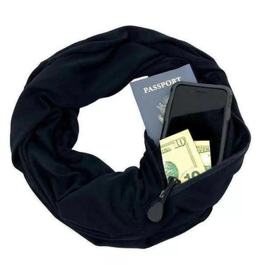 CozySafe™ - Hidden Pocket Scarf for Warmth & Security