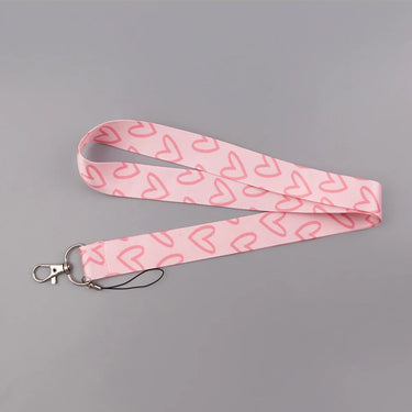 Phone & ID Lanyard | Cute Pink Heart Design | Card Holder & Keychain | Everyday Carry