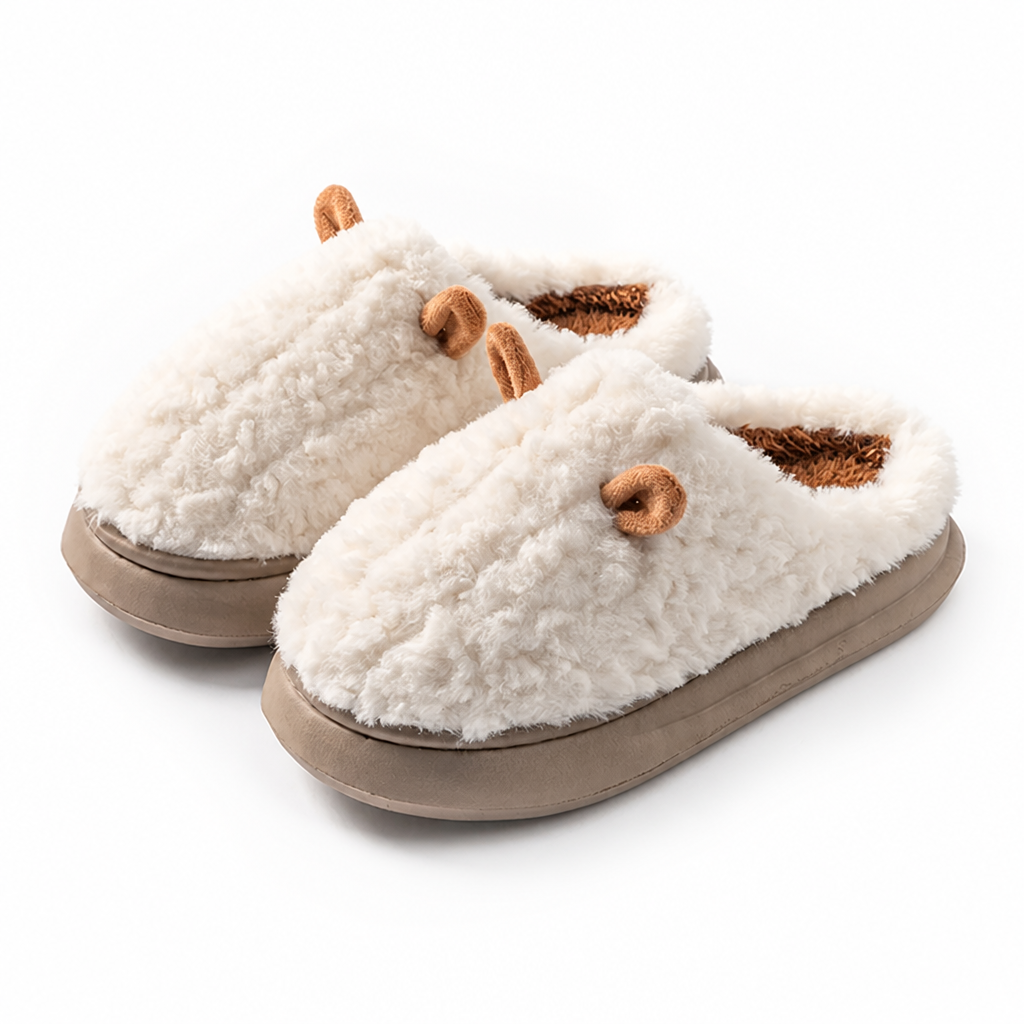 Women's Winter Slippers Fleece-Lined Non-Slip Slip-Ons