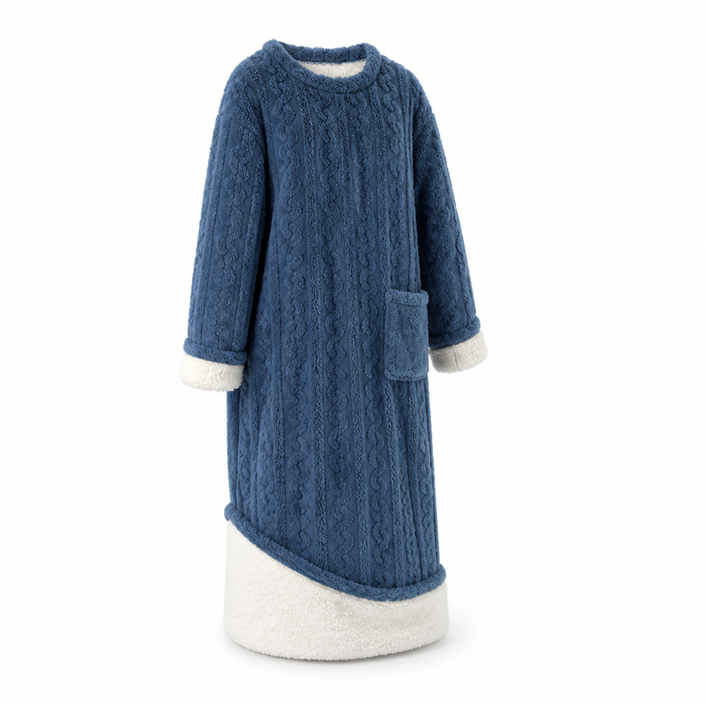 Women's Fleece Blanket Dress With Front Pockets