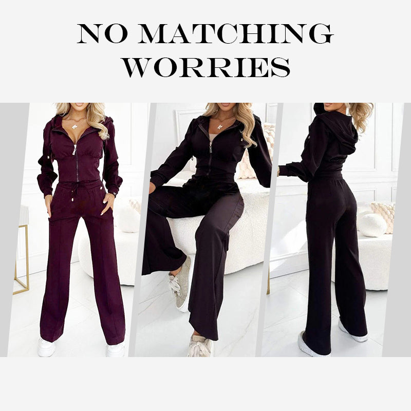 2-Piece Tracksuit Set With Zip-up Hoodie (50% OFF)