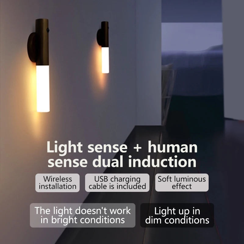 GlowSense™ - Wooden Lamp with Motion Sensor