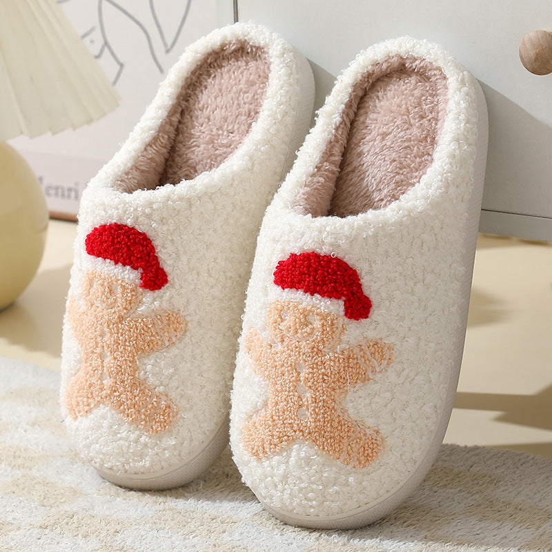 Christmas Santa Slippers Warm Fuzzy House Shoes
