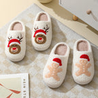 Festive Santa Claus house slippers with soft plush lining