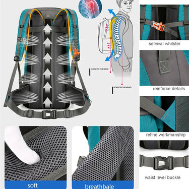 70L Trekkingrucksack | Wasserabweisendes Nylon | Integrierte Regenhülle & Schuhfach
