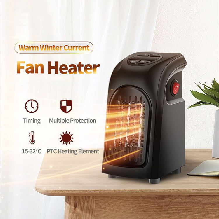 Small ceramic heating appliance with integrated timer