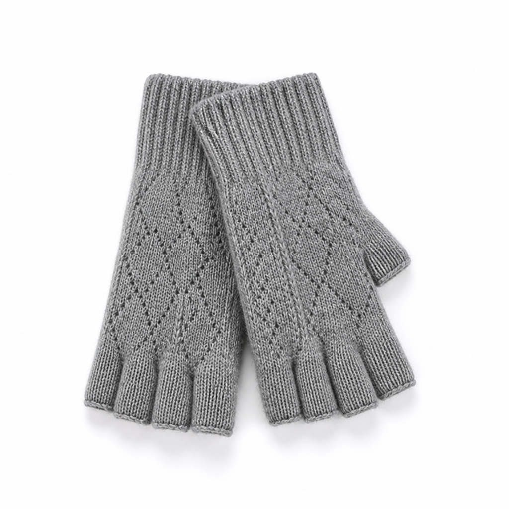 Fingerless Knit Gloves With Wrist Warmers