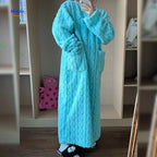 Relaxed women's fleece dress for chilly evenings and rest