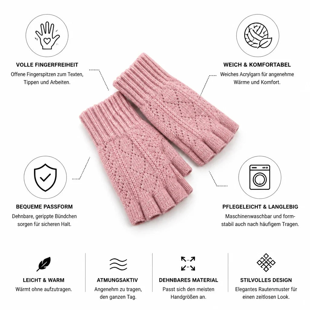 Detailed view of the ribbed wrist warmer cuffs