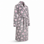 Women's Calf-Length Flannel Robe With Adjustable Belt