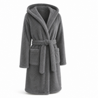 Women's Hooded Fleece Bathrobe Knee-Length