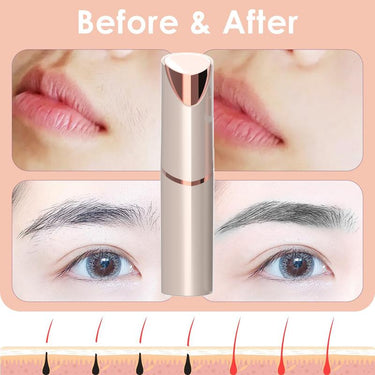 Facial Epilator | Lipstick-Style Compact Design | 2 Attachments & Washable Head | Travel Size