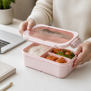 Bento Lunch Box | Leak-Resistant Locking Lid | Compartmentalized, 1200 ml