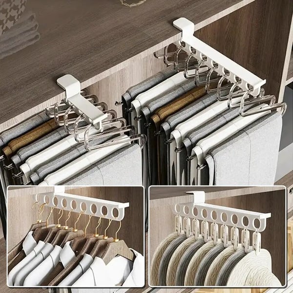 Extendable Clothes Rail Metal Adjustable Hanging Rack