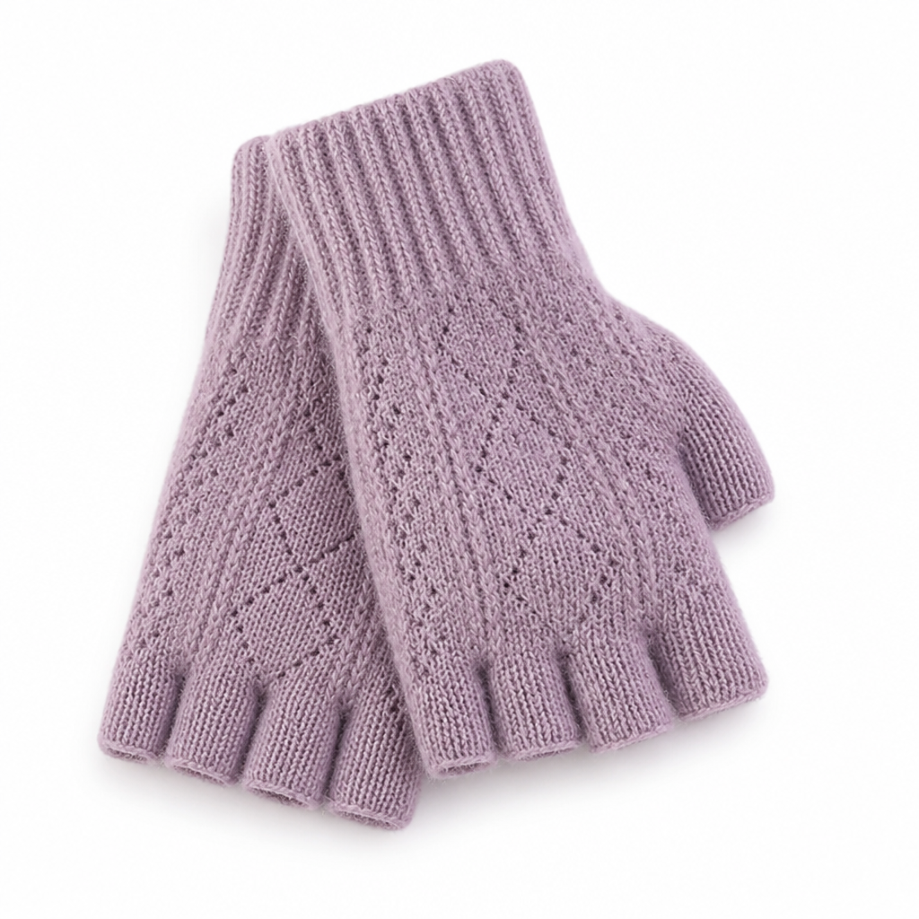 Fingerless Knit Gloves With Wrist Warmers