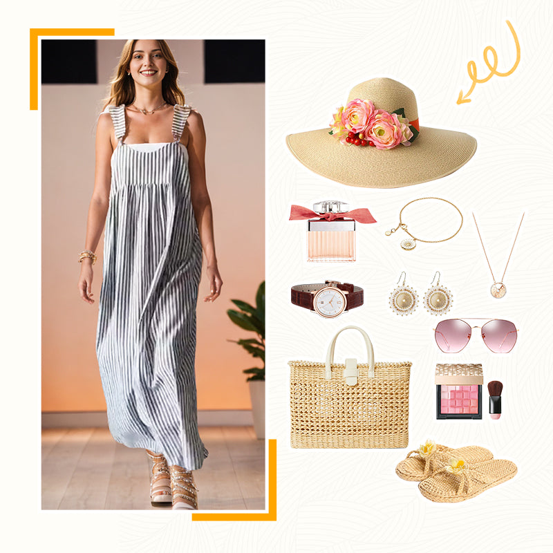 Comfortable & Casual Striped Camisole Summer Dress