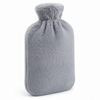 Hot Water Bottle With Plush Cover And Fleece Sleeve