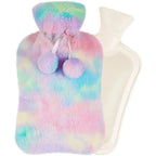Fleece sleeve provides a soft layer around the hot water bottle