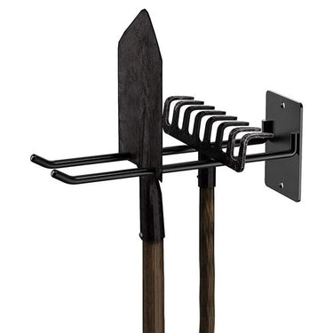 Wall Tool Rack | Multi-Purpose Hooks | Carbon Steel & Rubber Grip | Space-Saving