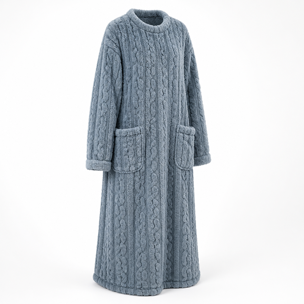 Women's Fleece Blanket Dress With Front Pockets