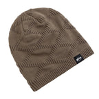 Top view of the winter beanie hat and its knitted texture