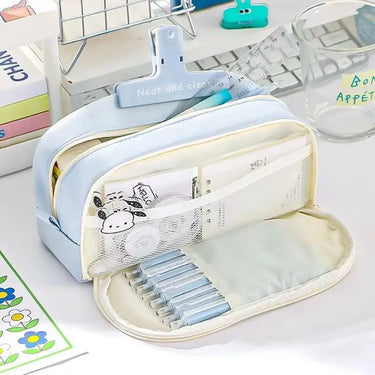Pencil Case | Large Capacity 2-Layer Multi-Section | Durable Fabric | Back to School