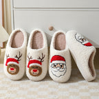 Christmas-themed slippers with cute Santa character details